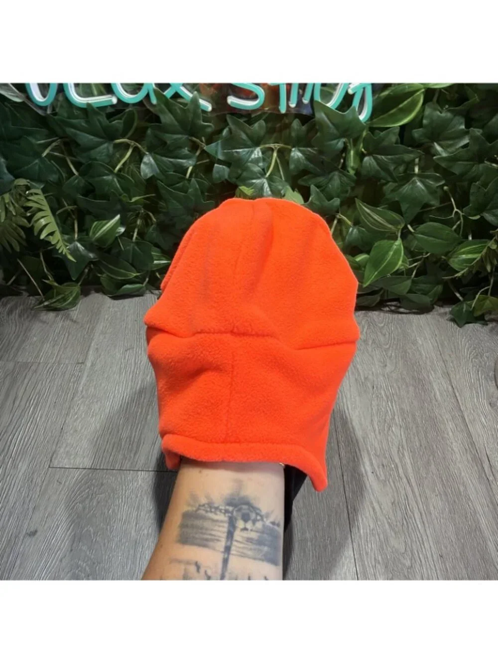 Carhartt Fleece 2 in 1 One Size Mens Beanie Hat Face Mask Orange A202